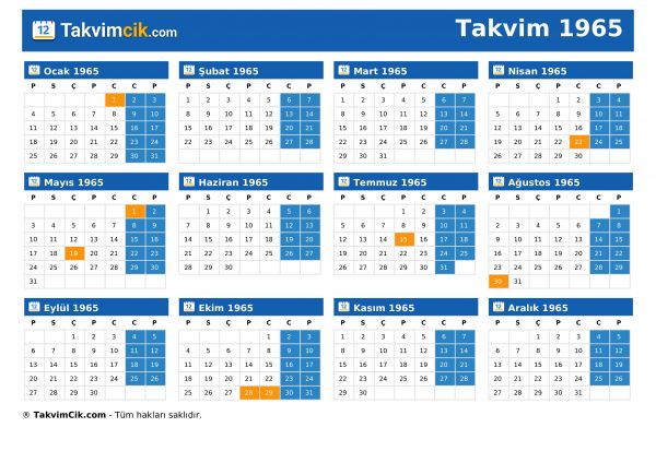 Takvim 1965