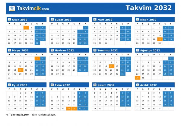 Takvim 2032
